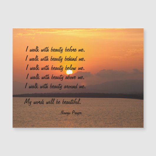 ナバホ祈りの言葉ウォークイン美しい磁気カード (正面)