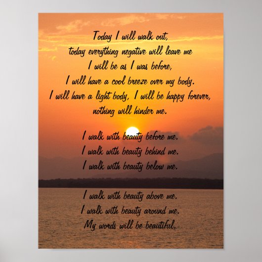 ナバホ祈りの言葉ポスター ポスター (正面)