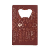 ナバホ アステカ: エスニック ドゥードル パターン。 クレジットカード栓抜き (裏面)