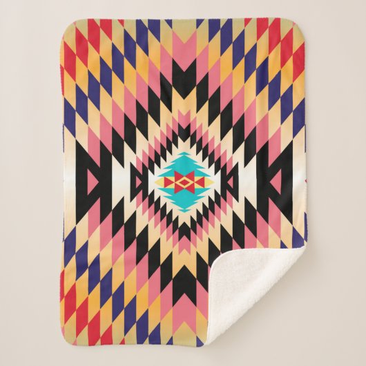 ナバホ・パターン–2シェルパ・ブランケット シェルパブランケット (正面)