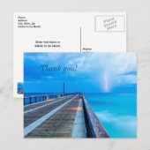 ナバラビーチピアでの稲妻 サンクス ポストカード (正面/裏面)