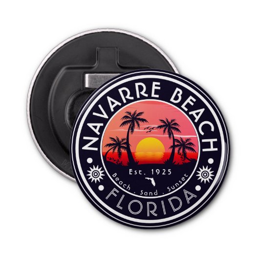 ナバラビーチフロリダサンセットビーチパームツリー80s 栓抜き (正面)