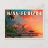 ナバラビーチフロリダトロピカルパームツリー1950s ポストカード (正面)
