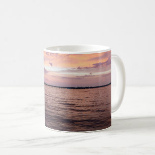 ナバラビーチ魔法時間パープルサンセット コーヒーマグカップ
