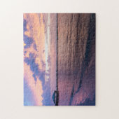 ナバラビーチ魔法時間パープルサンセット ジグソーパズル (縦)