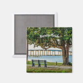 ナバラ公園ベンチとブリッジスクエアマグネット マグネット (正面/裏面)