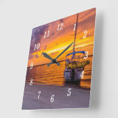 ナバラ・フロリダ火災サンセットウォールクロック スクエア壁時計 (傾斜)