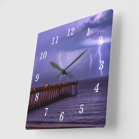 ナバーラフロリダ稲妻ストームウォールクロック スクエア壁時計 (傾斜)