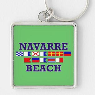 ナバールのビーチの正方形Keychain キーホルダー