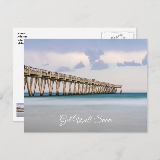 ナバールビーチフィッシングピア お見舞い ポストカード (正面/裏面)