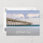 ナバールビーチ釣り桟橋　お見舞いカード ポストカード (正面/裏面)
