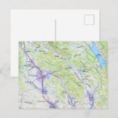 ナパからヒールドズバーグ カリフォルニア マップ ポストカード (正面/裏面)