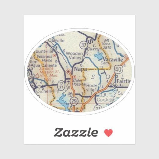 ナパカリフォルニアヴィンテージマップ シール (シート)