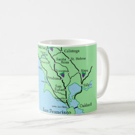 ナパソノマワインカントリー地図マグカップ コーヒーマグカップ