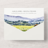 ナパバレーウォーターカラーヴィンヤードランドスケープ結婚ズ オールインワン招待状 (裏面)