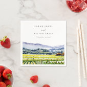 ナパバレーウォーターカラーヴィンヤードランドスケープ結婚ズ スタンダードカクテルナプキン (インサイチュ)