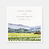 ナパバレーウォーターカラーヴィンヤードランドスケープ結婚ズ スタンダードカクテルナプキン (正面)