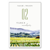 ナパバレーウォーターカラーヴィンヤードランドスケープ結婚ズ テーブルナンバー (正面)