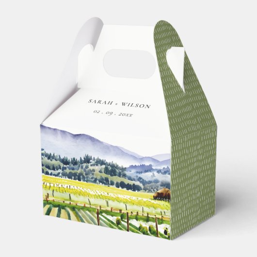 ナパバレーウォーターカラーヴィンヤードランドスケープ結婚ズ フェイバーボックス (裏面サイド)