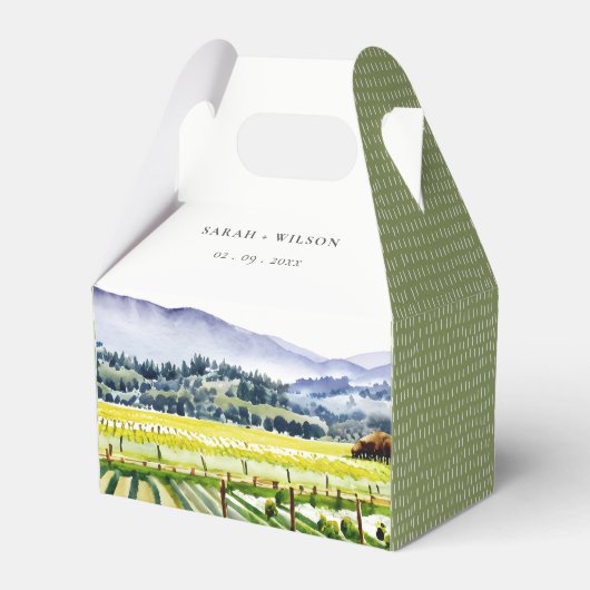 ナパバレーウォーターカラーヴィンヤードランドスケープ結婚ズ フェイバーボックス (正面サイド)