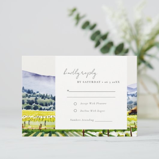 ナパバレーウォーターカラーヴィンヤードランドスケープ結婚ズ 出欠カード (スタンド正面)