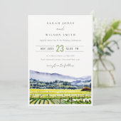ナパバレーウォーターカラーヴィンヤードランドスケープ結婚ズ 招待状 (スタンド正面)