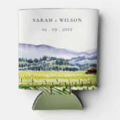 ナパバレーウォーターカラーヴィンヤードランドスケープ結婚ズ 缶クーラー (正面)