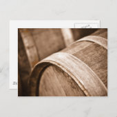 ナパバレーカリフォルニアのオークワインバレル ポストカード (正面/裏面)