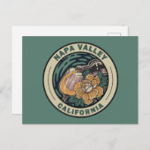 ナパバレーカリフォルニアトラベルアートバッジ ポストカード (正面/裏面)