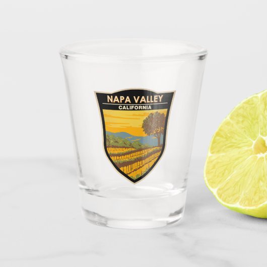 ナパバレーカリフォルニアトラベルアートヴィンテージ ショットグラス (正面)