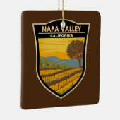 ナパバレーカリフォルニアトラベルアートヴィンテージ セラミックオーナメント (右)