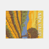 ナパバレーカリフォルニアトラベルアートヴィンテージ フリースブランケット (正面(横))