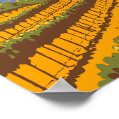 ナパバレーカリフォルニアトラベルアートヴィンテージ ポスター (角)