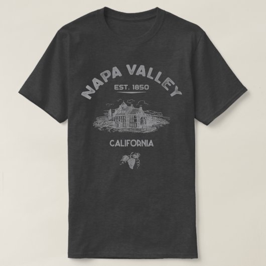 ナパバレーカリフォルニアワイナリー土産 Tシャツ (デザイン正面)