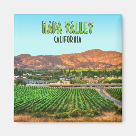 ナパバレーカリフォルニアヴィネヤードヴィンテージ マグネット (正面)