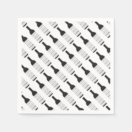 ナパバレーシティズワインボトルパーティー用品 スタンダードカクテルナプキン (正面)