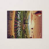 ナパバレーホットエアバルーンヴィンヤードイラストレーション ジグソーパズル (横)