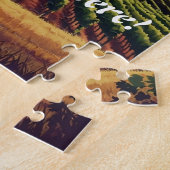 ナパバレーホットエアバルーンヴィンヤードイラストレーション ジグソーパズル (側面)