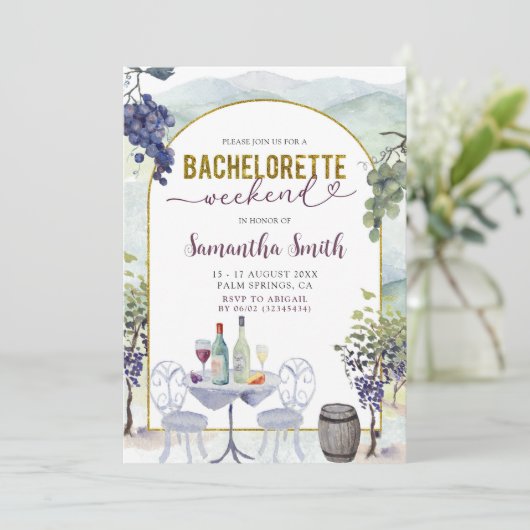 ナパバレーワイナリーバチェロレッテウィークエンド旅程 招待状 (スタンド正面)