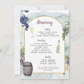 ナパバレーワイナリーバチェロレッテウィークエンド旅程 招待状 (裏面)