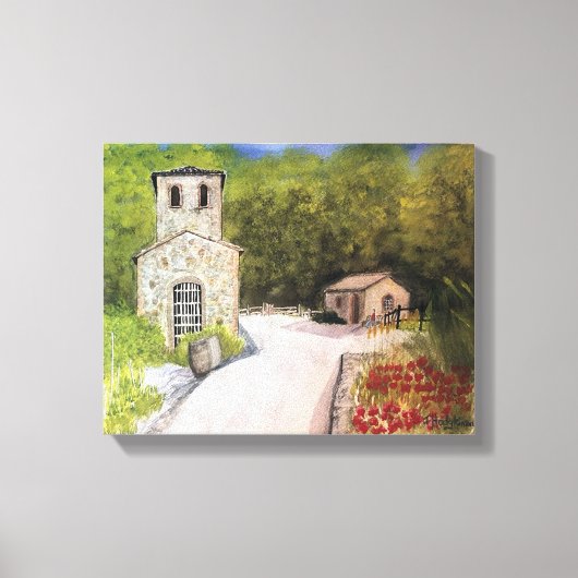 ナパバレーワイナリー水彩 キャンバスプリント (正面)