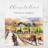 ナパバレーヴィネヤードウォーター結婚カラーの応援 ワインラベル (シングルラベル)