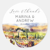 ナパバレーヴィネヤード水カラー結婚式の引き出物 ラウンドシール (正面)
