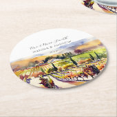 ナパバレー結婚式の引き出物食器 ラウンドペーパーコースター (アングル)