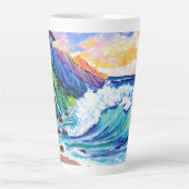 ナパリコーストオブカウアイトロピカルサンセットマグ カフェラテマグ (正面)