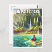ナパリコーストカウアイハワイ旅行カヤック ポストカード (正面/裏面)
