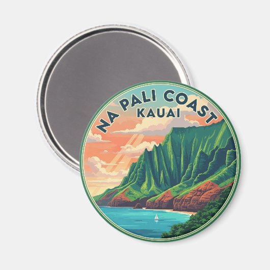 ナパリコーストカウアイハワイ旅行 マグネット (正面/裏面)