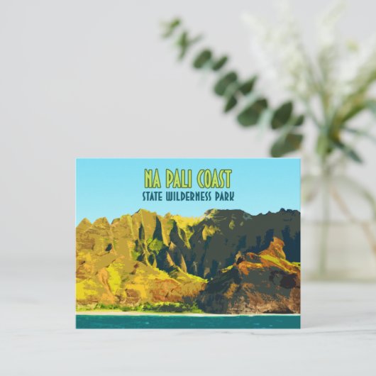 ナパリコースト州ウィルダネスパークハワイヴィンテージ ポストカード (スタンド正面)