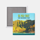 ナパリコースト州ウィルダネスパークハワイヴィンテージ マグネット (正面/裏面)