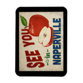 ナパーヴィルイリノイ州アップル – ヴィンテージトラベル マグネット (縦)